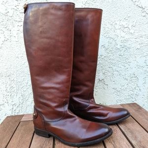 Frye Wide Leg Melissa Button Back-Zip Knee High Boots